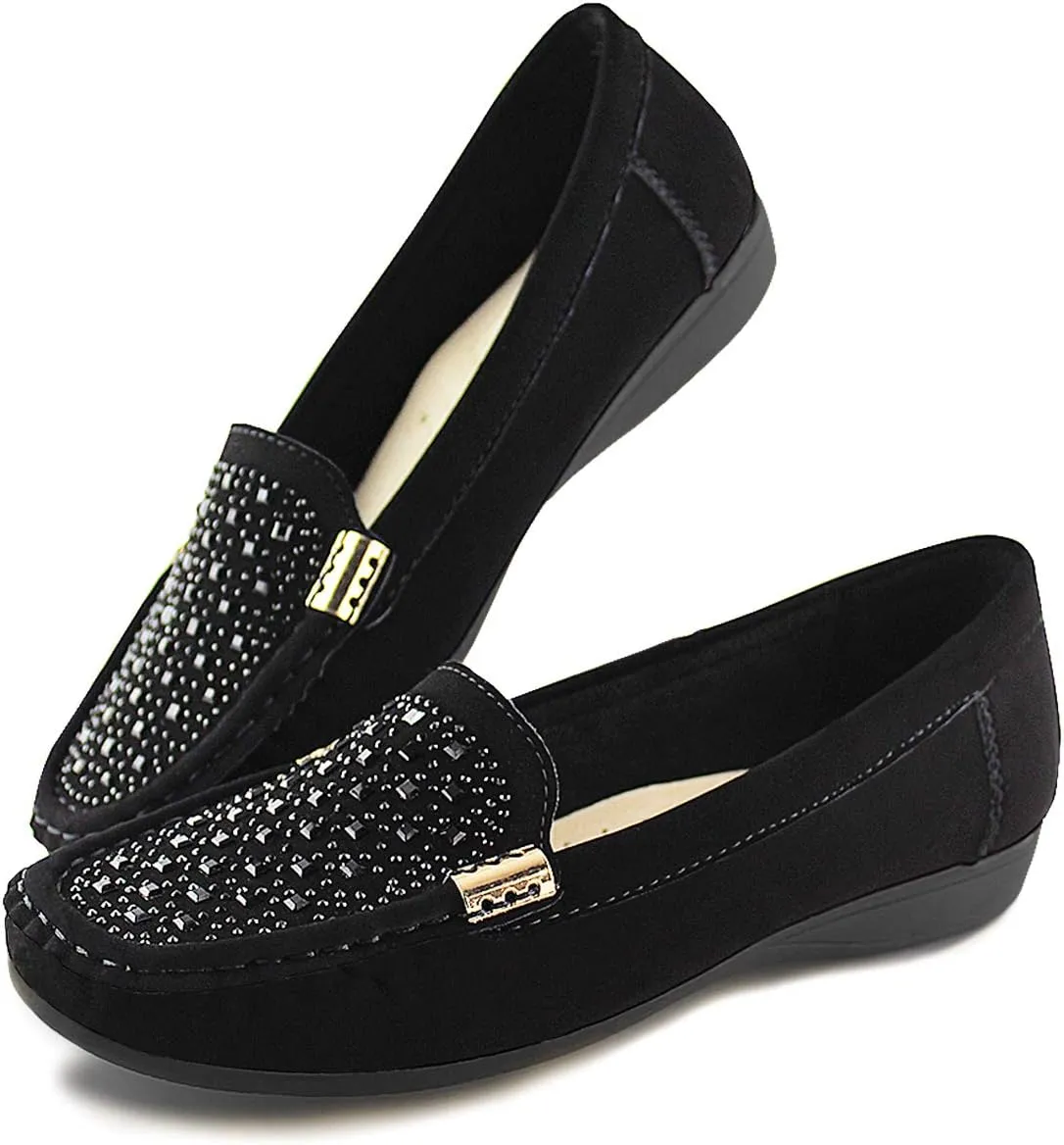 JABASIC Women Penny Moccasins Loafers Comfortable Slip On Driving Flats Shoes