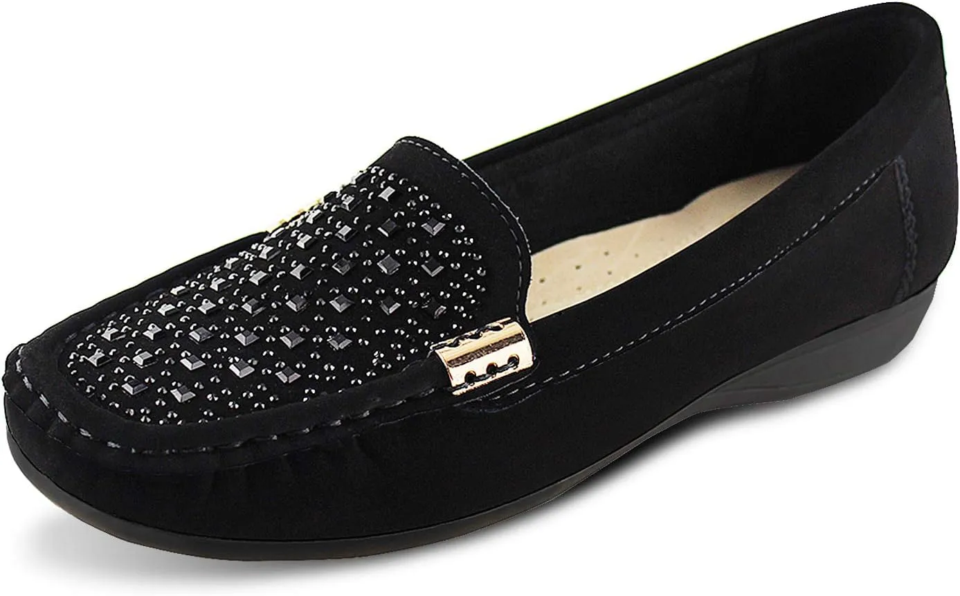 JABASIC Women Penny Moccasins Loafers Comfortable Slip On Driving Flats Shoes