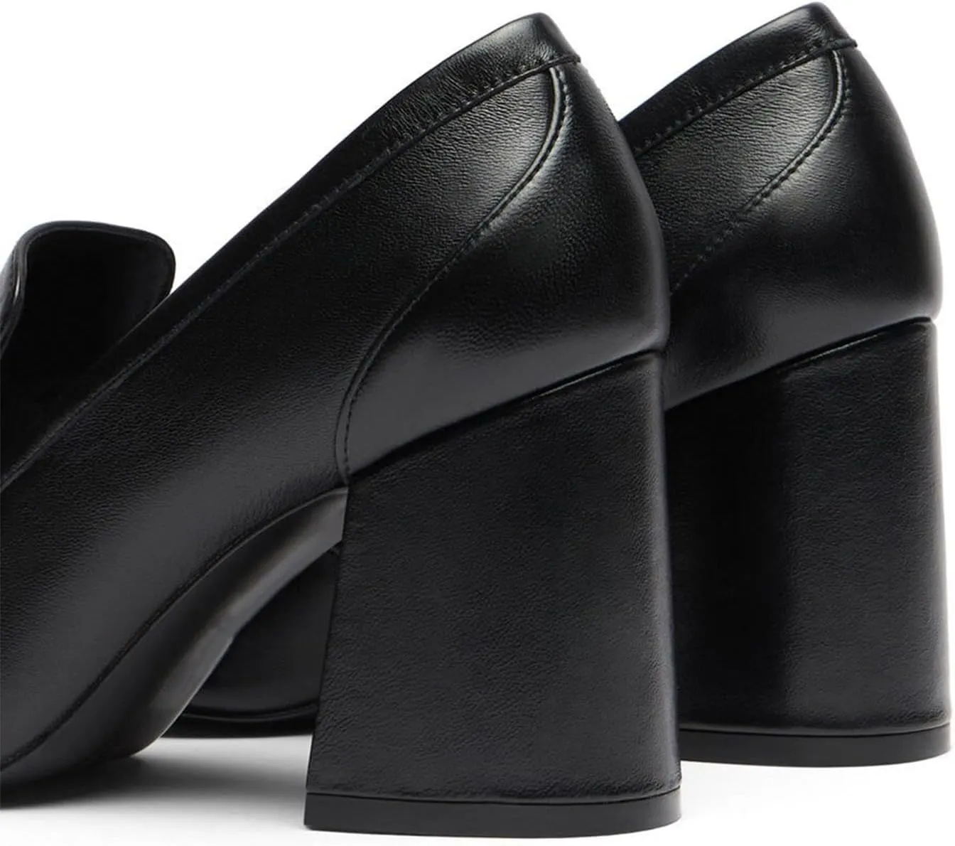 KaroNairy Women's heel Loafers Chunky Heel Square Toe Shoes Slip-on Loafers Mary Jane Shoes Dress Office Shoes