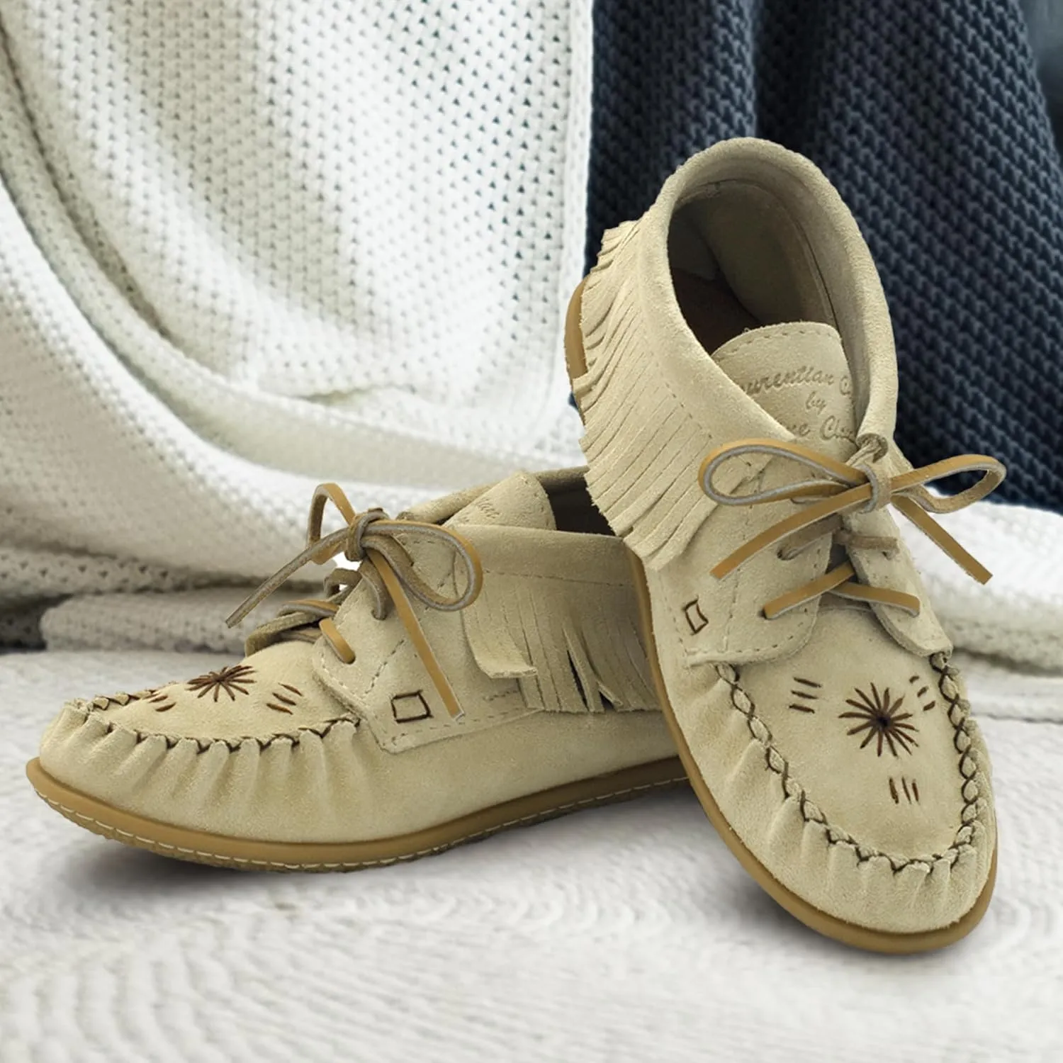 Laurentian Chief Moccasins Women Ankle Boot  Stylish Ankle Boots with Inca Embroidery, Comfortable Insole, Durable Rubber Sole, Made in Canada