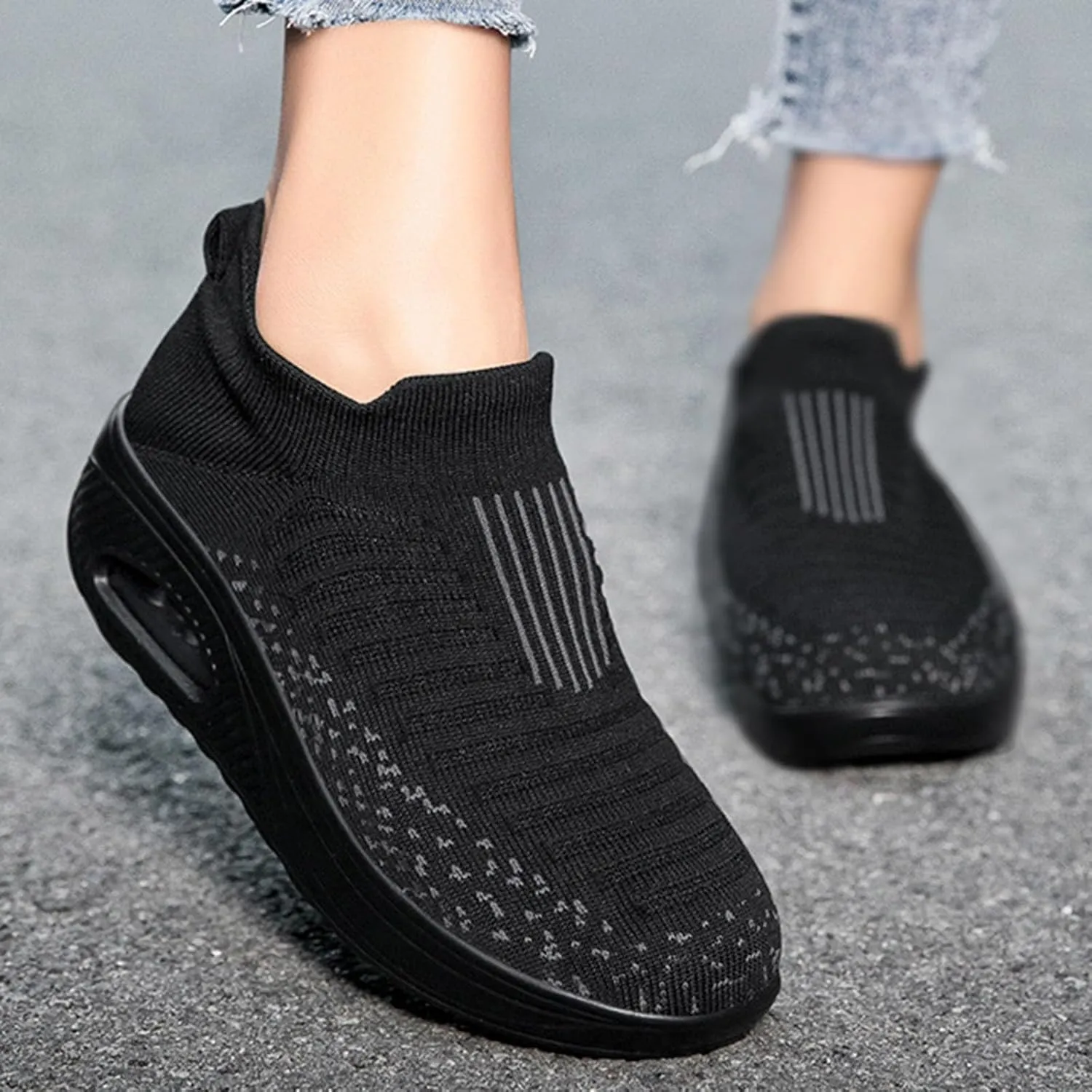 Lightweight Walking Tennis Shoes for Women Sports Mesh Shoes Arch Support Shoes Air Cushion Sole Sneakers