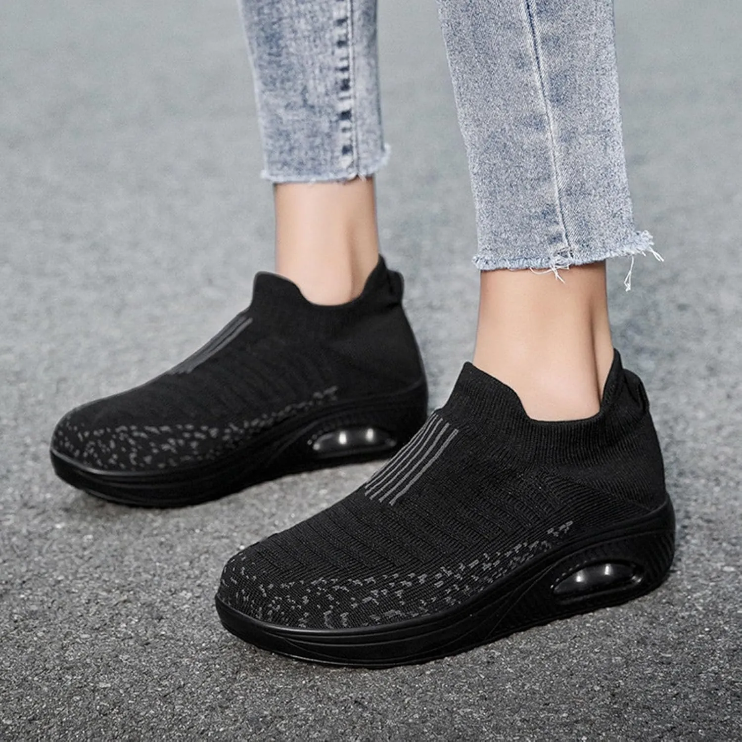 Lightweight Walking Tennis Shoes for Women Sports Mesh Shoes Arch Support Shoes Air Cushion Sole Sneakers