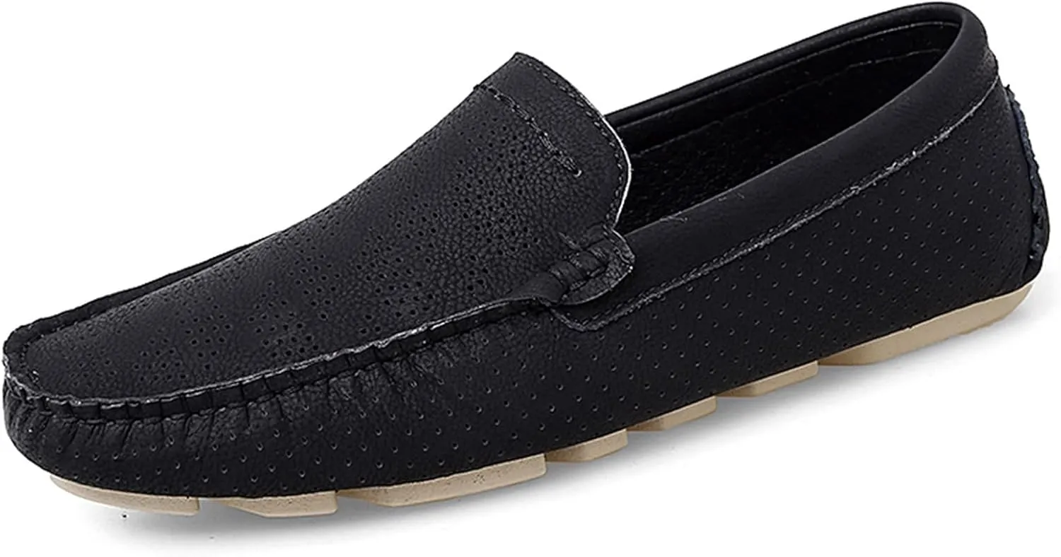 Loafers for Men Breathable Lightweight Moccasins Shoes Comfortable Flat Heel Slip Resistant Classic Slip-on