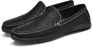 Loafers for Men Moccasins Shoes Simple Leather Flexible Anti-Slip Slip Resistant Casual Outdoor Slip-on