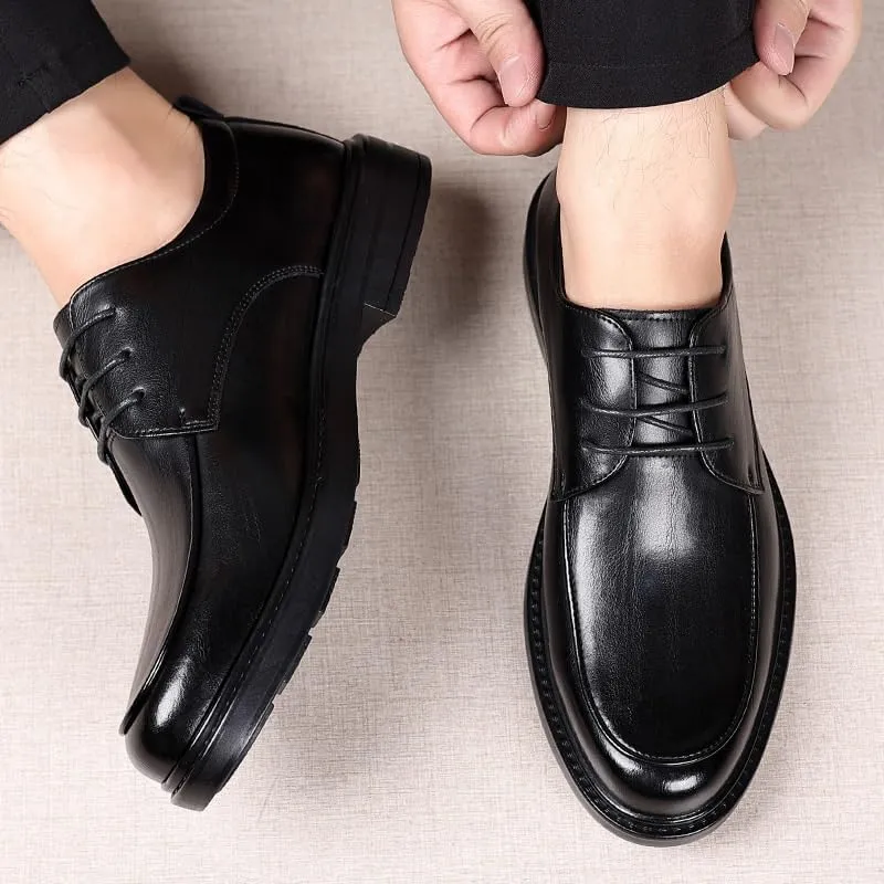 Men's Brogue Oxfords Shoes Faux Patent Leather Classic Lace-up Dress Shoes Modern Formal Tuxedo Wedding Office Work Tuxedo Derby Shoes for Men