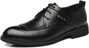 Men's Business Dress Shoes Lace-up Oxford Casual Shoes English Korean Style Formal Shoes for All Seasons(8.5)