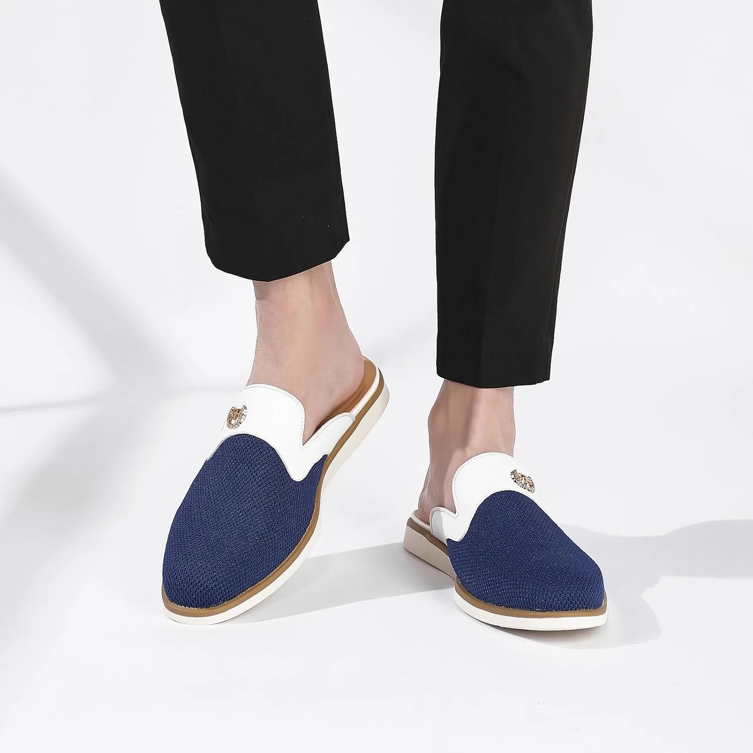 Men's Casual Slip-on Mule Loafer,Mens Fashion Backless Dress Slippers Comfy Lightweight Walking Penny Shoes for Men