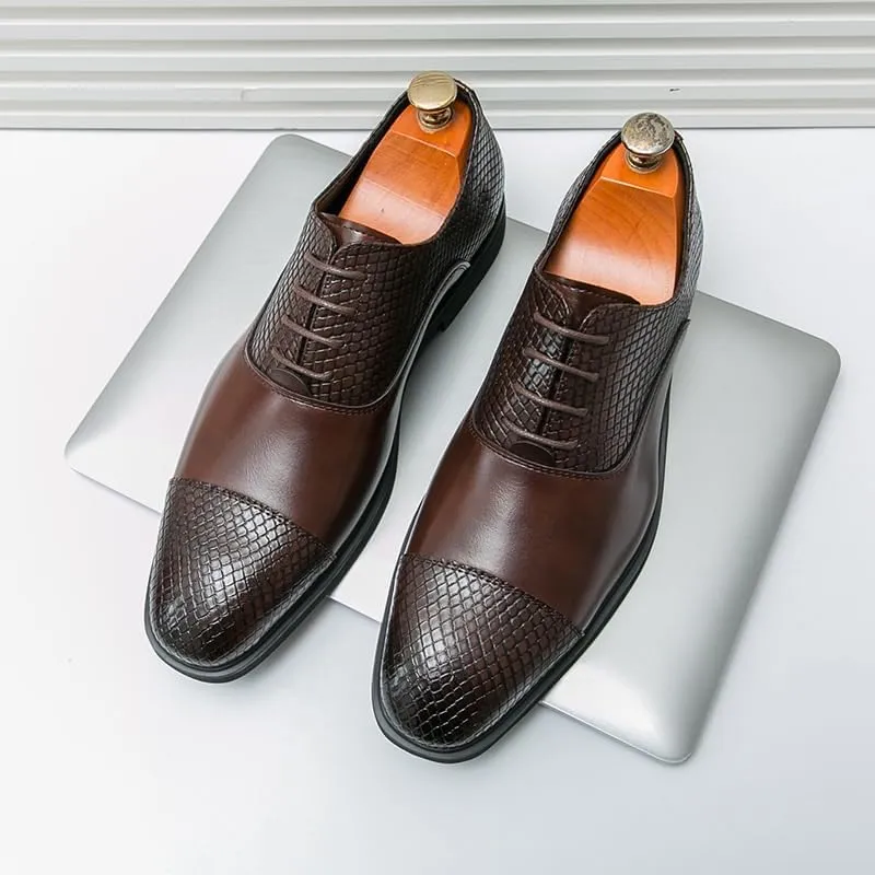 Men's Classic Lace-up Oxfords Modern Leather Business Casual Comfort Formal Shoes