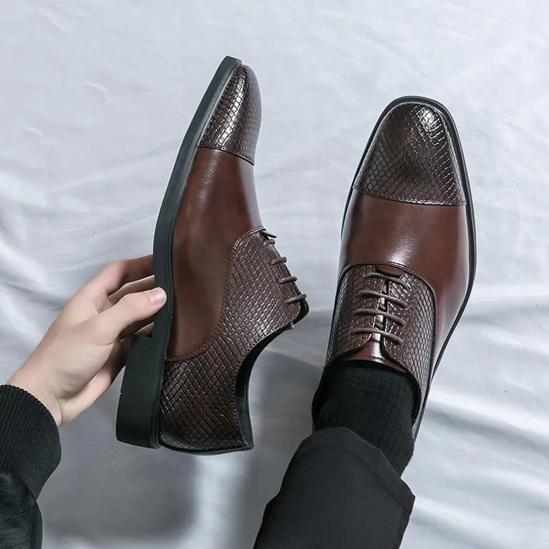 Men's Classic Lace-up Oxfords Modern Leather Business Casual Comfort Formal Shoes