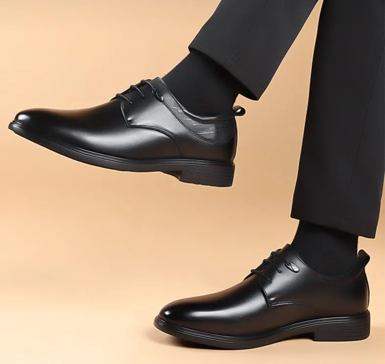 Men's Classic Leather Dress Shoes Comfortable Formal Work Modern Casual Pointed Toe Oxford Shoes