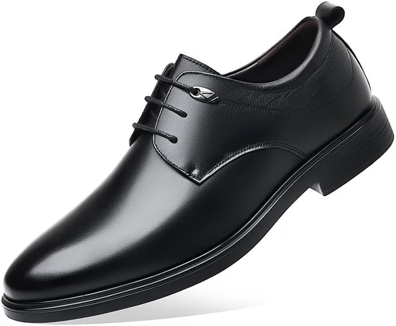 Men's Classic Leather Dress Shoes Comfortable Formal Work Modern Casual Pointed Toe Oxford Shoes