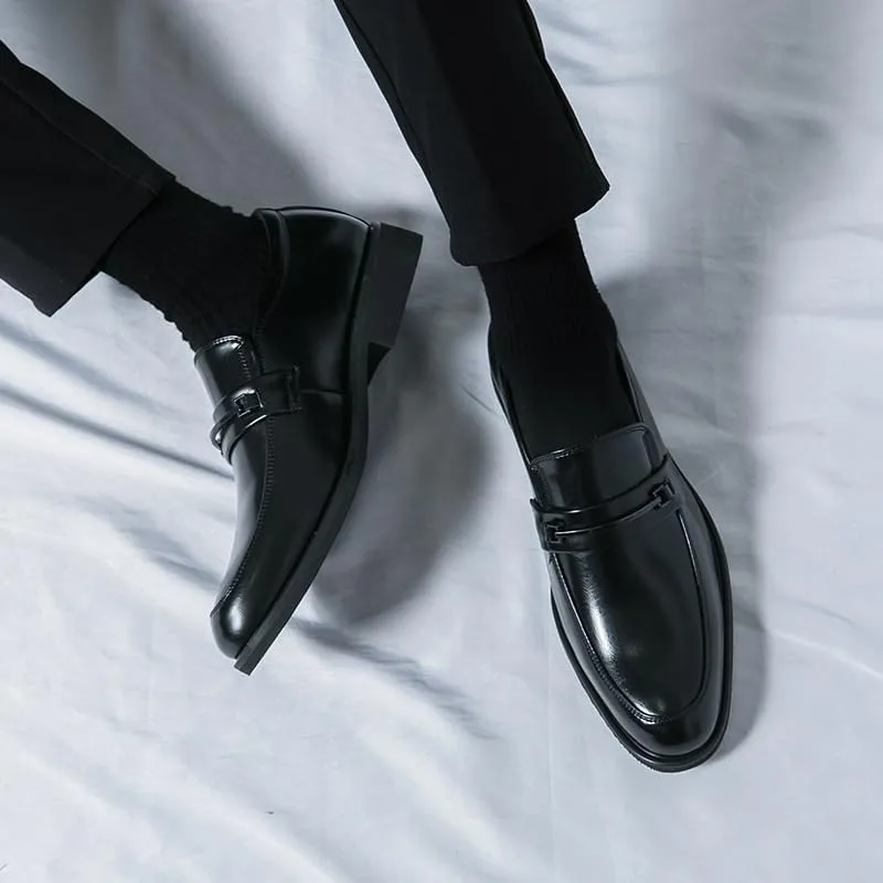 Men's Classic Oxfords Shoes Men Flexural Leather Fashion Dress Sneakers Slip-On Wedding Loafers Shoes for Men