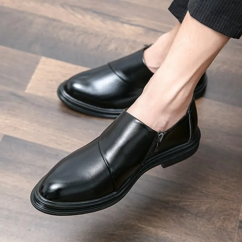 Mens Dress Shoes Business Modern Leather Business Casual Scale Pattern Comfort Formal Shoes Genuine Leather Platform Slip-on Oxfords Classic Lace-up