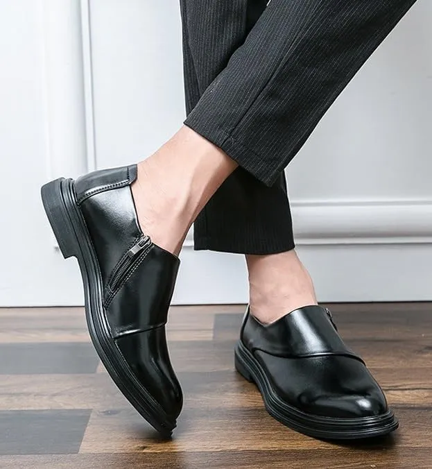 Mens Dress Shoes Business Modern Leather Business Casual Scale Pattern Comfort Formal Shoes Genuine Leather Platform Slip-on Oxfords Classic Lace-up