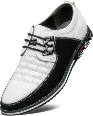Mens Dress Shoes Comfortable Fashion Dress Sneakers Men Premium Vegan Leather Casual Shoes Business Office Wedding Formal Modern Oxfords