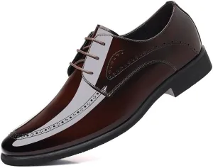 Men's Dress Shoes Men Patent Leather Formal Business Oxford Shoes Fashion Casual Classic Pointed-Toe Tuxedo Shoes