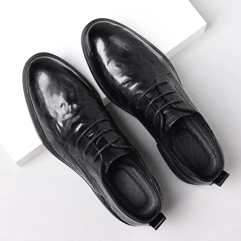 Mens Dress Sneakers All-Day Comfort Business Office Wedding Formal Modern Oxfords Office Men's Handmade Leather Modern Classic Lace Up Leather Shoes