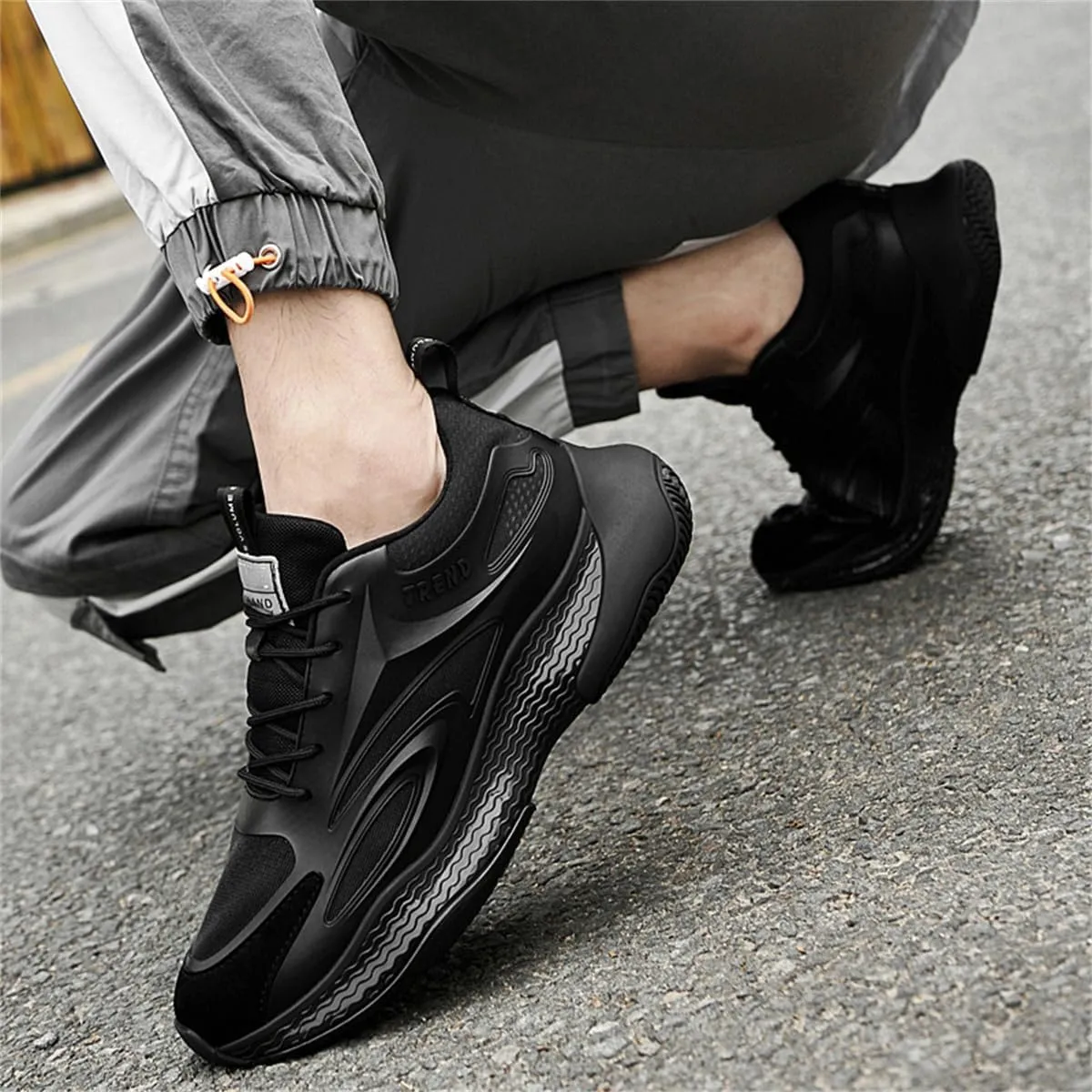 Mens Elevator Walking Shoes Lightweight Athletic Trainers Non-Slip Hidden Heel Sports Fashion Sneakers