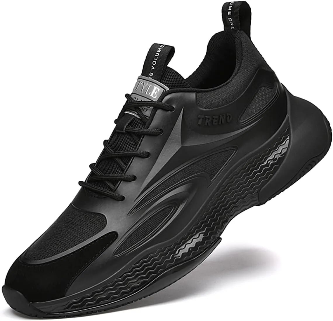 Mens Elevator Walking Shoes Lightweight Athletic Trainers Non-Slip Hidden Heel Sports Fashion Sneakers