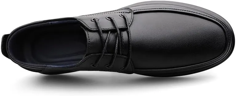 Men's Genuine Leather Oxford Shoes - Lightweight Business Lace Up Dress Shoes for Comfort and Style