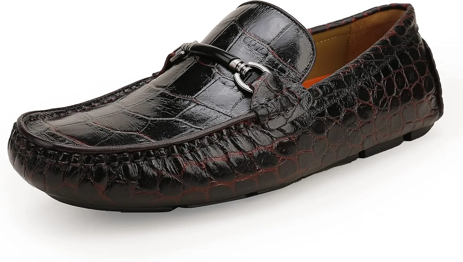 Mens Genuine Leather Slip On Loafers Comfortable Casual Driving Moccasins Brathable Loafer Dress Shoes