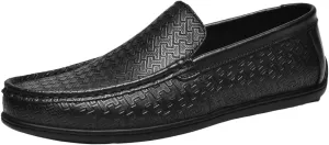 Men's Hands Free Slip On Walking Leather Shoes Loafers Breathable Comfortable Casual Moccasin Loafers for Summer Outdoor Driving & Walking