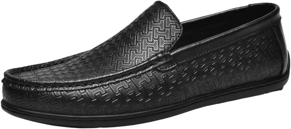 Men's Hands Free Slip On Walking Leather Shoes Loafers Breathable Comfortable Casual Moccasin Loafers for Summer Outdoor Driving & Walking