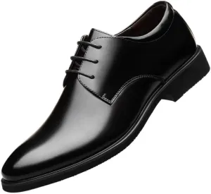 Men's Lace Up Anti-Slip Formal Shoes Modern Luxury Pointed Toe Heightened Leather Oxford