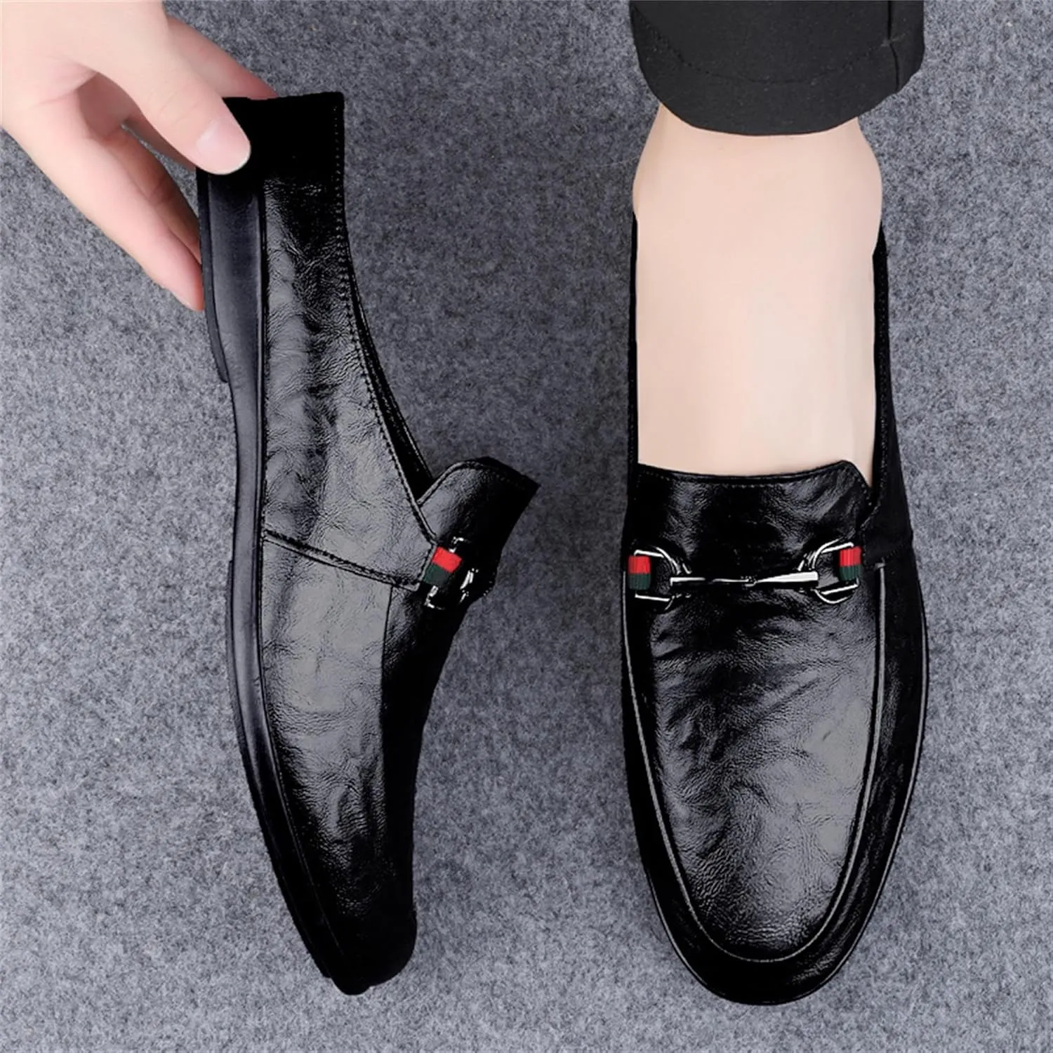 Men's Leather Casual Driving Slip-on Penny loefer Shoes
