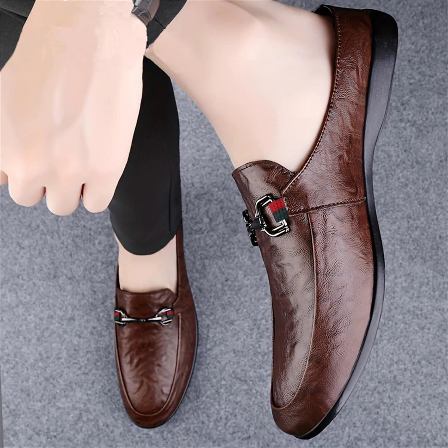 Men's Leather Casual Driving Slip-on Penny loefer Shoes