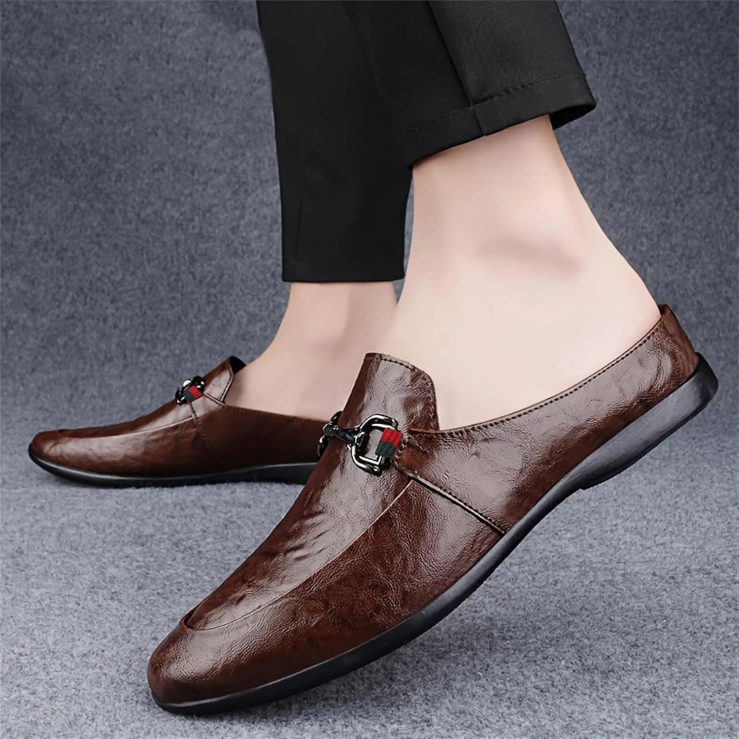 Men's Leather Casual Driving Slip-on Penny loefer Shoes