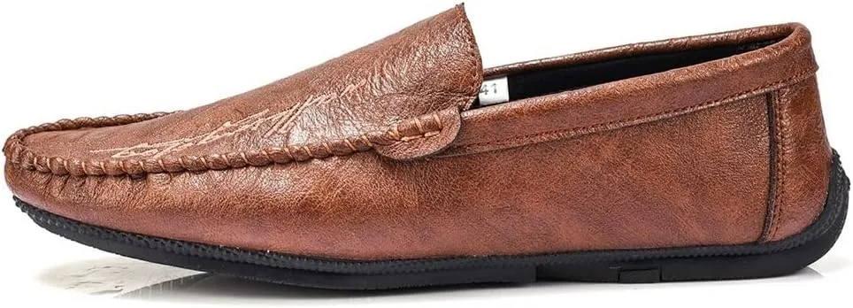 Men's Loafers Moccasins Shoes Round Toe Simple Vegan Leather Lightweight Anti-Slip Slip Resistant Prom Slip-ons