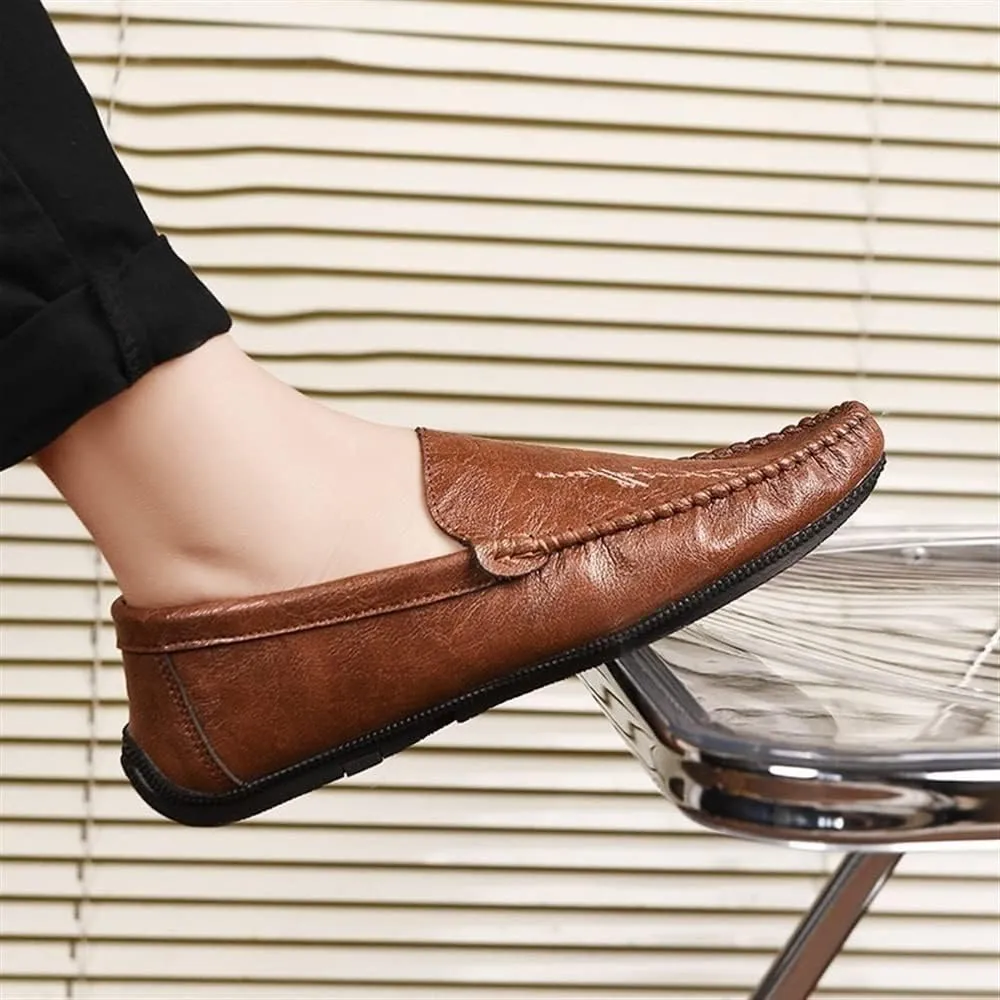Men's Loafers Moccasins Shoes Round Toe Simple Vegan Leather Lightweight Anti-Slip Slip Resistant Prom Slip-ons