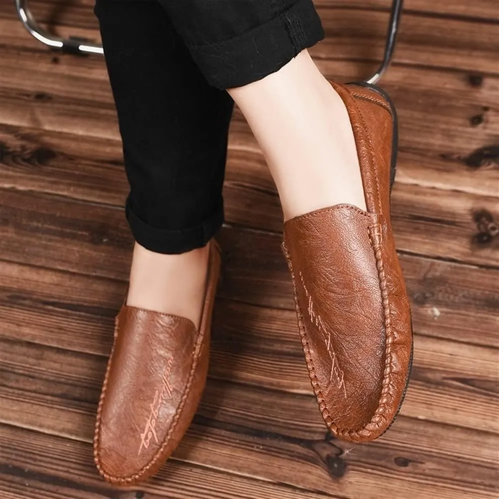 Men's Loafers Moccasins Shoes Round Toe Simple Vegan Leather Lightweight Anti-Slip Slip Resistant Prom Slip-ons