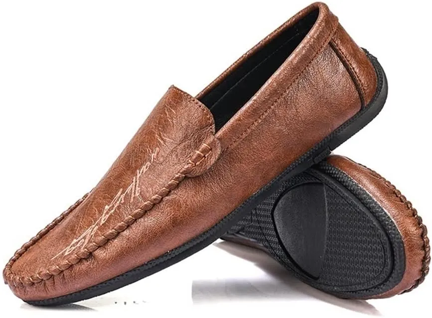 Men's Loafers Moccasins Shoes Round Toe Simple Vegan Leather Lightweight Anti-Slip Slip Resistant Prom Slip-ons