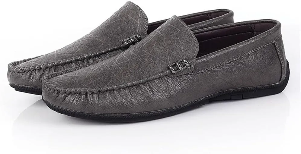 Men's Loafers Shoes Round Toe Faux Leather Slip Resistant Anti-Slip Flexible Classic Slip-on Casual Driving Moccasins
