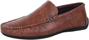 Men's Loafers Shoes Round Toe Faux Leather Slip Resistant Anti-Slip Flexible Classic Slip-on Casual Driving Moccasins