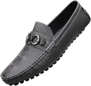 Men's Loafers Slip-On Shoes with Non-Slip Sole Classic Horsebit Tuxedo Wedding Shoes Casual Driving Moccasins for Mens Outdoor Activities