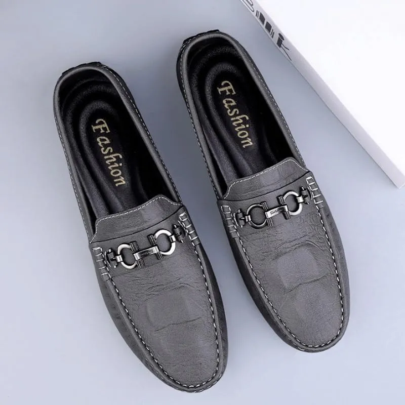 Men's Loafers Slip-On Shoes with Non-Slip Sole Classic Horsebit Tuxedo Wedding Shoes Casual Driving Moccasins for Mens Outdoor Activities