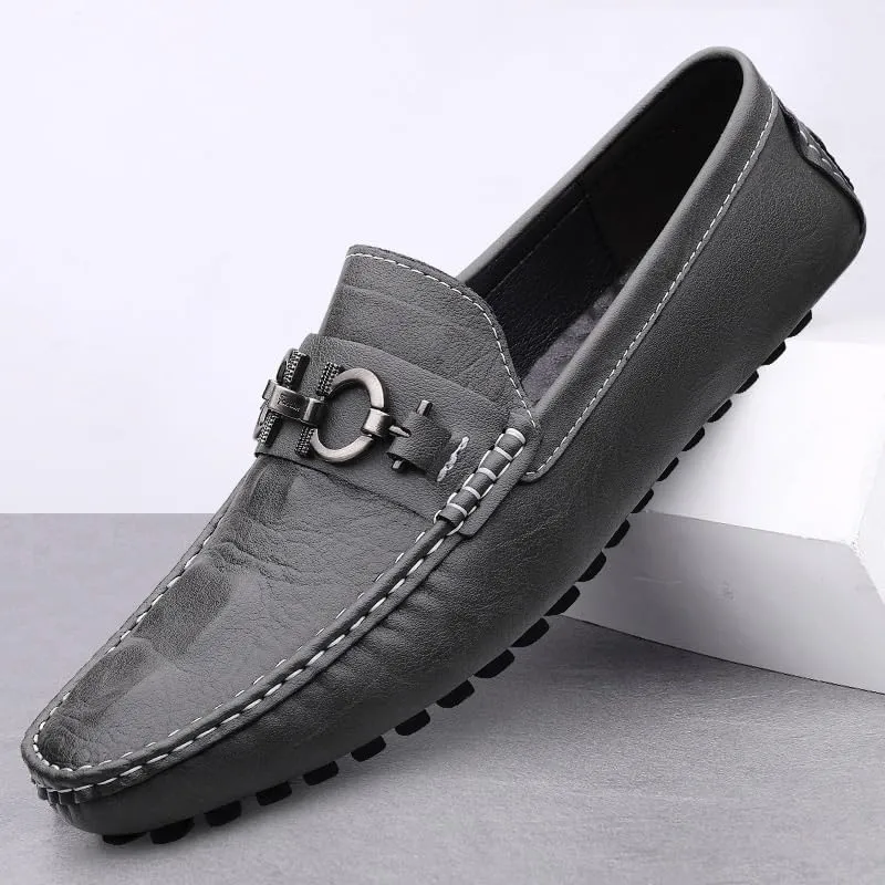 Men's Loafers Slip-On Shoes with Non-Slip Sole Classic Horsebit Tuxedo Wedding Shoes Casual Driving Moccasins for Mens Outdoor Activities
