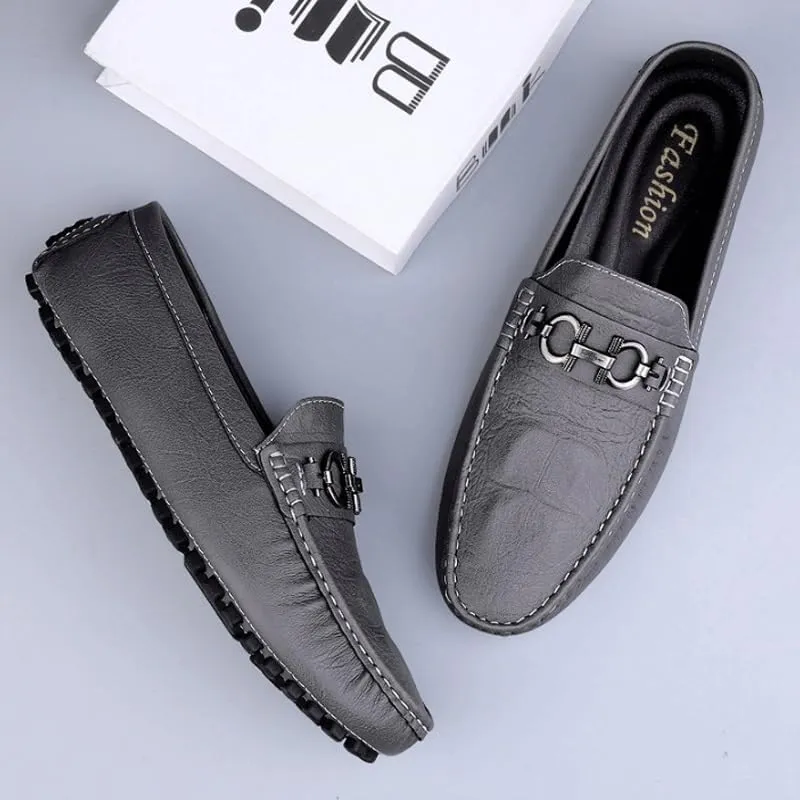 Men's Loafers Slip-On Shoes with Non-Slip Sole Classic Horsebit Tuxedo Wedding Shoes Casual Driving Moccasins for Mens Outdoor Activities