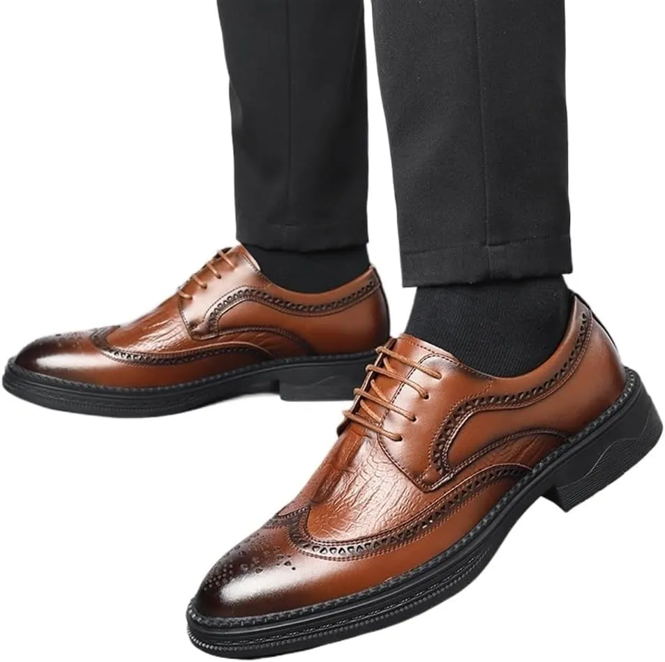 Men's New Leather Oxford Shoes | Modern Breathable Business Casual | Comfortable Formal Dress for Work & Events
