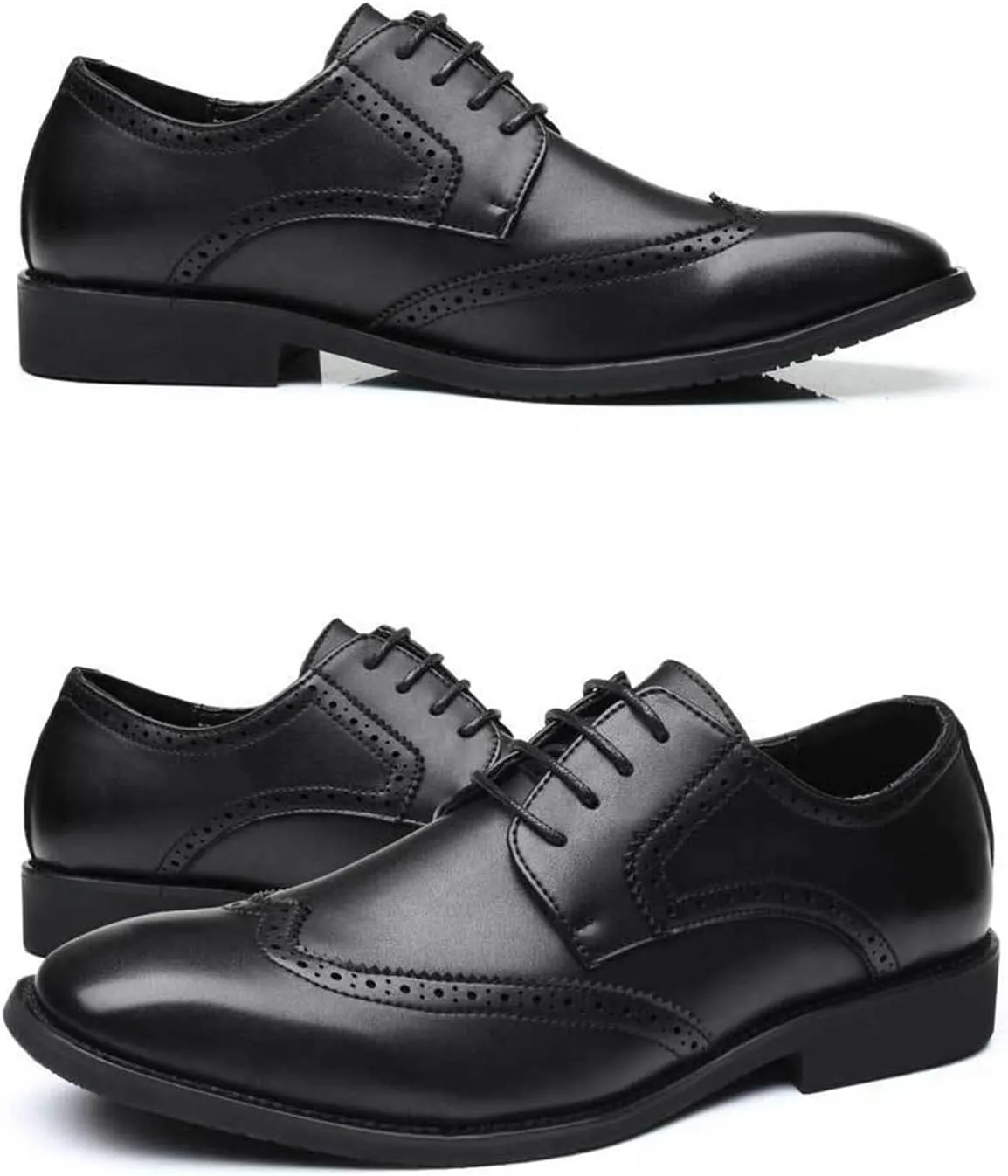 Men's Oxfords Lace Up Casual Dress Shoes Wingtip Brogue Shoes Classic Formal Modern Business Shoes