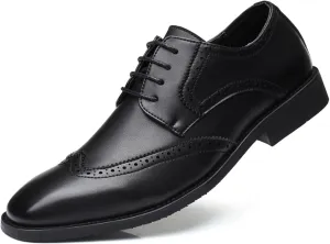 Men's Oxfords Lace Up Casual Dress Shoes Wingtip Brogue Shoes Classic Formal Modern Business Shoes