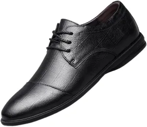 Men's Oxfords Modern Low Top Pointed Toe Tuxedo Derby Shoes Non-Slip Rubber Flat Dress Shoes for Men(Black,8.5)