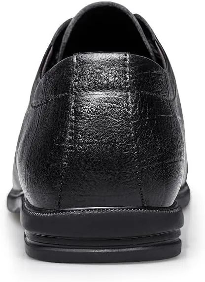Men's Oxfords Modern Low Top Pointed Toe Tuxedo Derby Shoes Non-Slip Rubber Flat Dress Shoes for Men(Black,8.5)