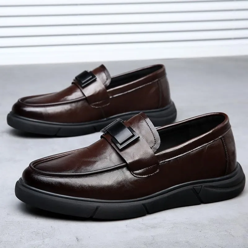 Men's Slip-On Dress Loafers Mens Business Casual Formal Oxfords Flexural Leather Sneakers for Men