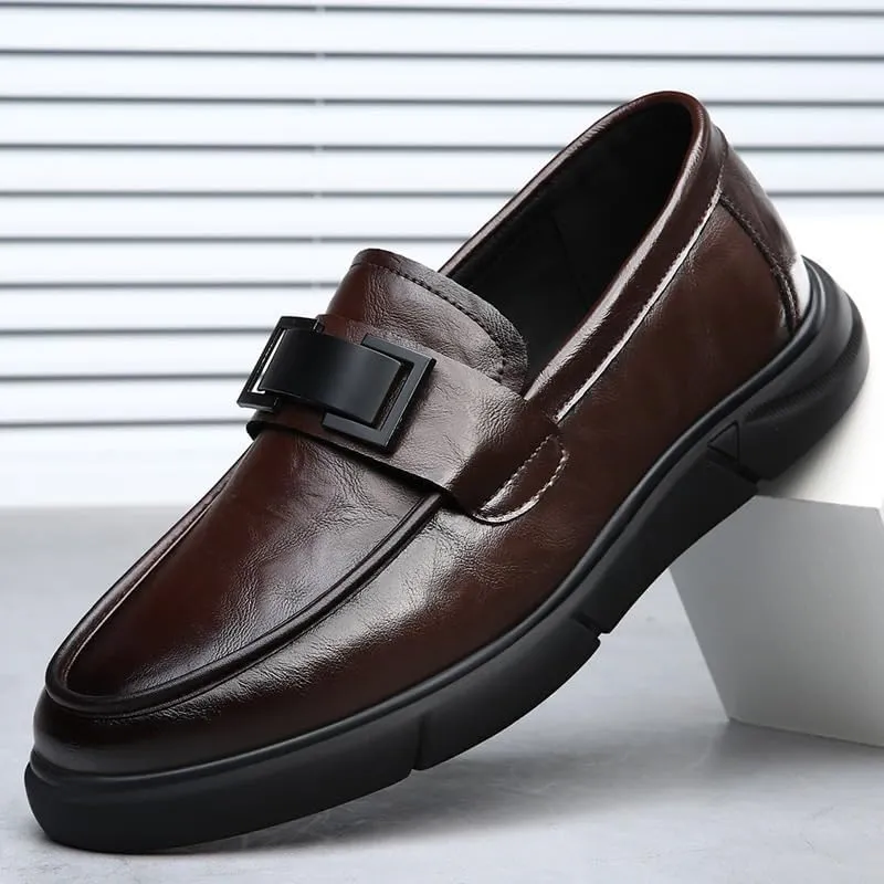 Men's Slip-On Dress Loafers Mens Business Casual Formal Oxfords Flexural Leather Sneakers for Men