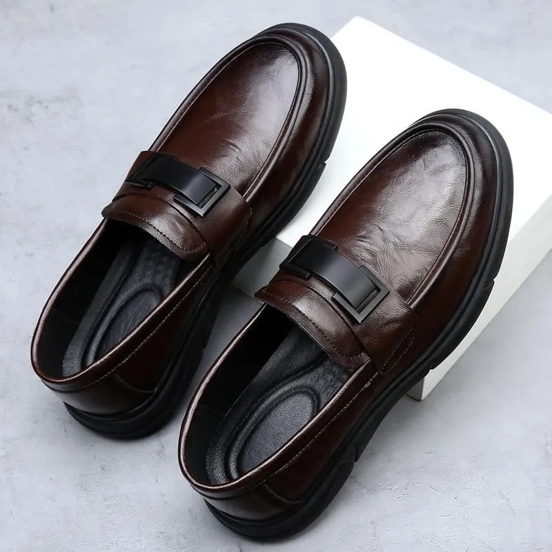 Men's Slip-On Dress Loafers Mens Business Casual Formal Oxfords Flexural Leather Sneakers for Men