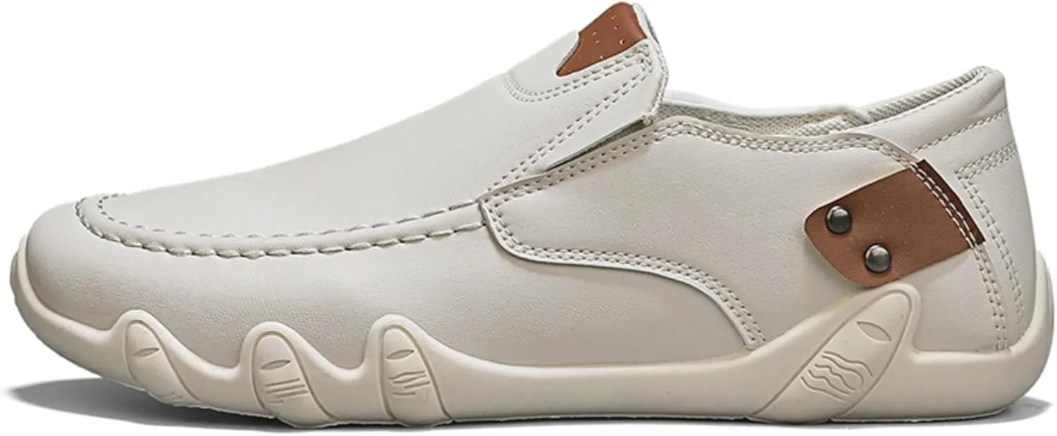 Men's Slip-On Loafers - Lightweight Breathable Driving Shoes with Rubber Sole Casual Business Footwear for Men Durable Moccasins for Travel Outdoor Activities